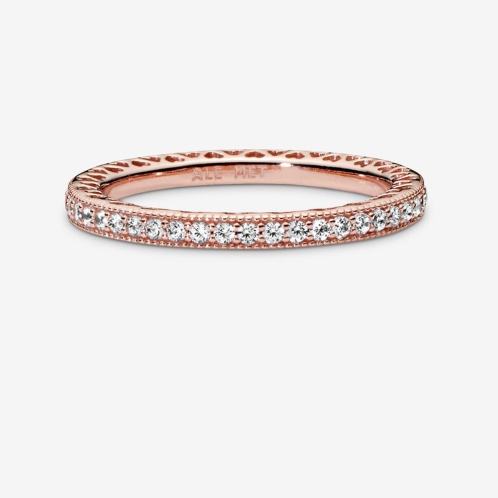 Pandora Sparkle & Hearts Ring. Size 6